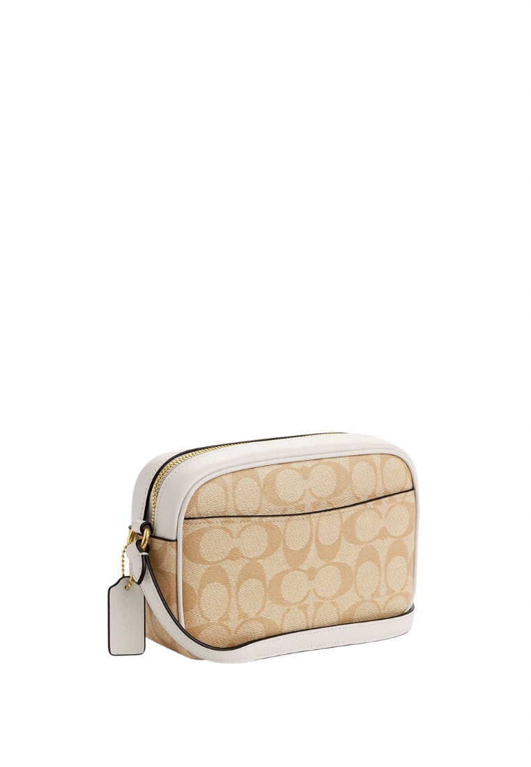 Mini Jamie Camera Bag In Signature Canvas Light Khaki Chalk