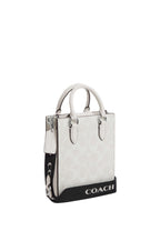 North South Mini Tote In Signature Canvas Glacier White