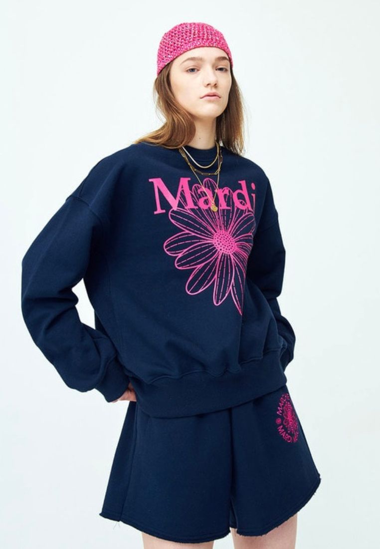 Sweatshirt Flower Mardi Navy Violet