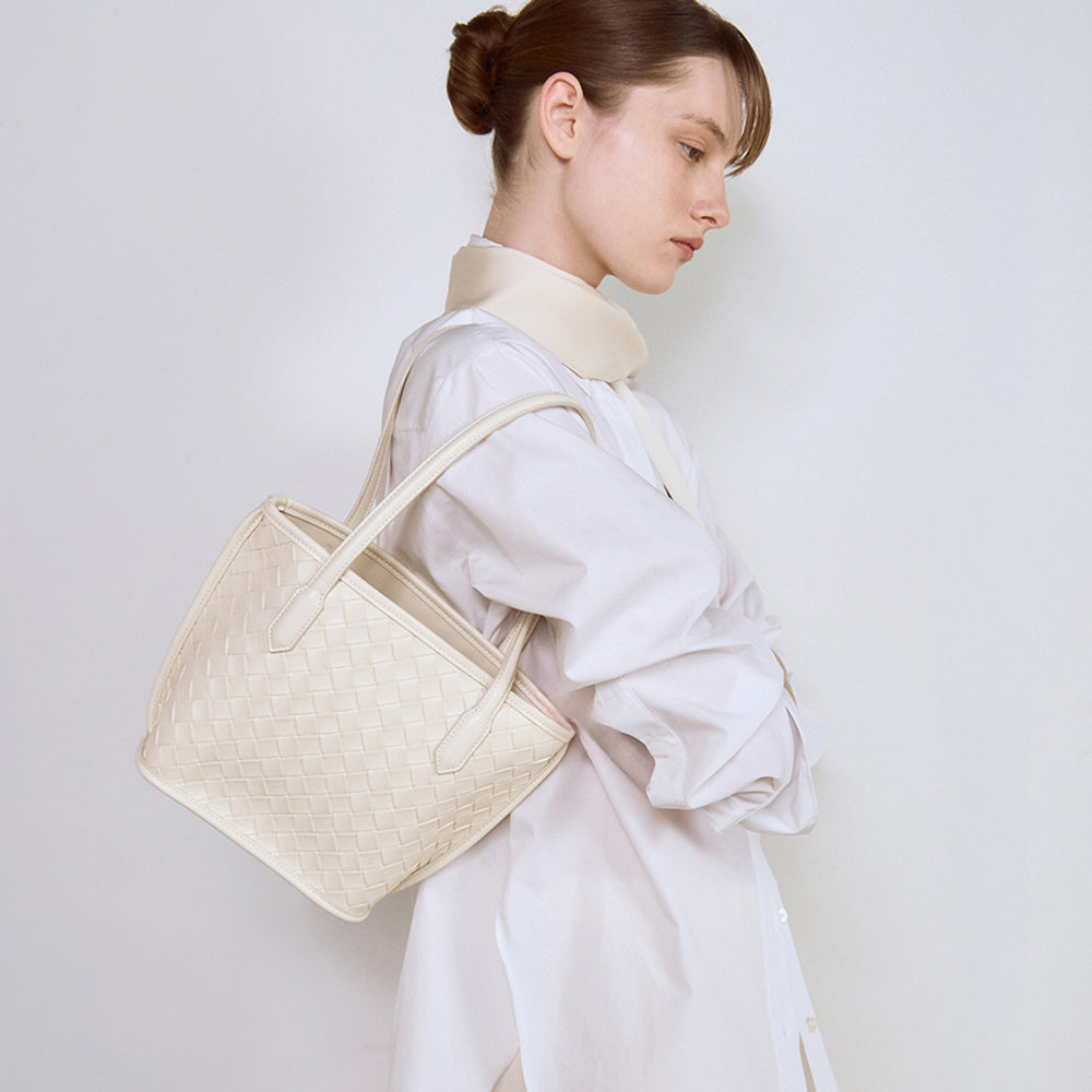 Celina Weave Tote Ivory
