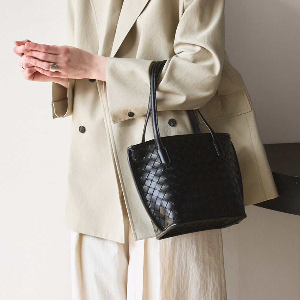 Celina Weave Tote Black