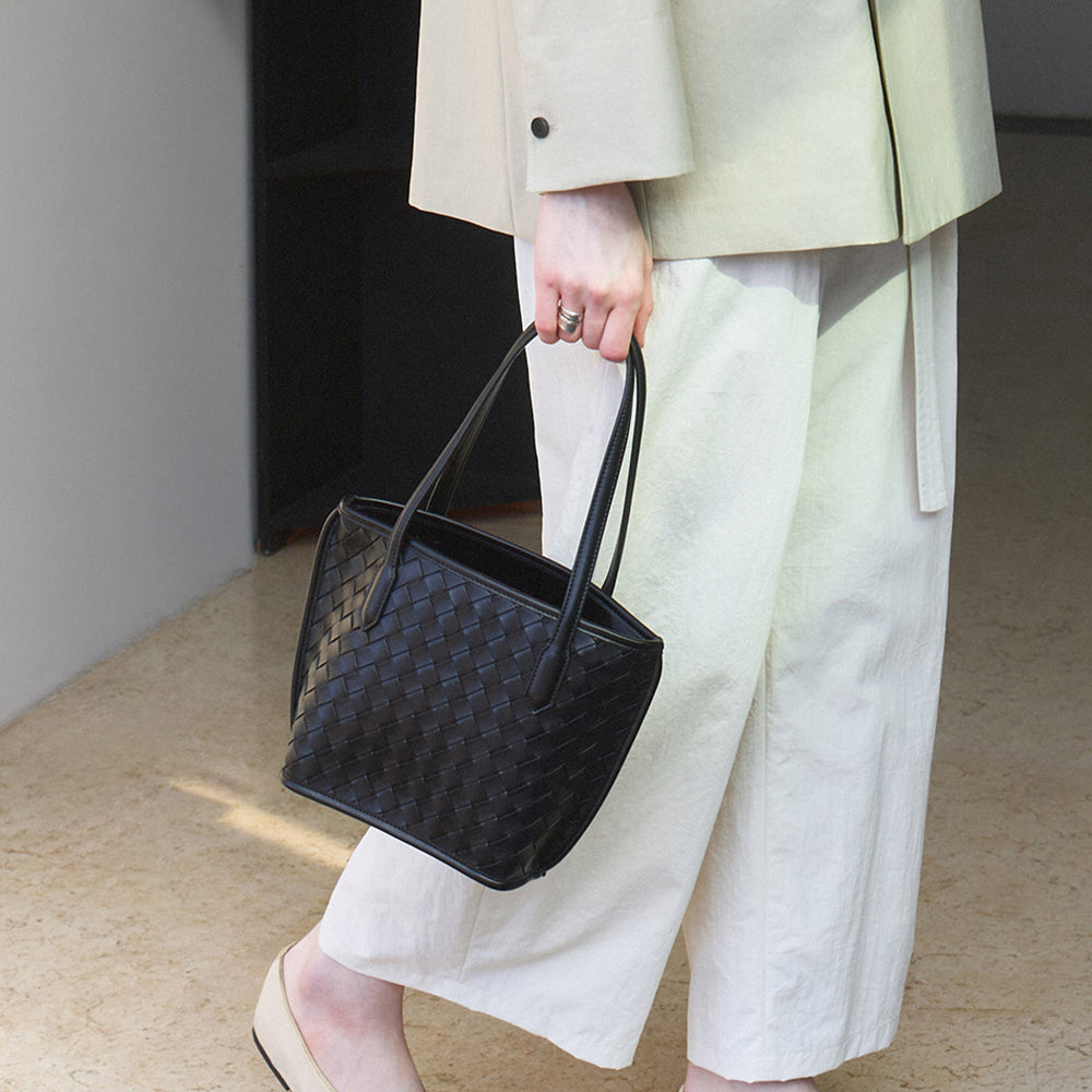 Celina Weave Tote Black