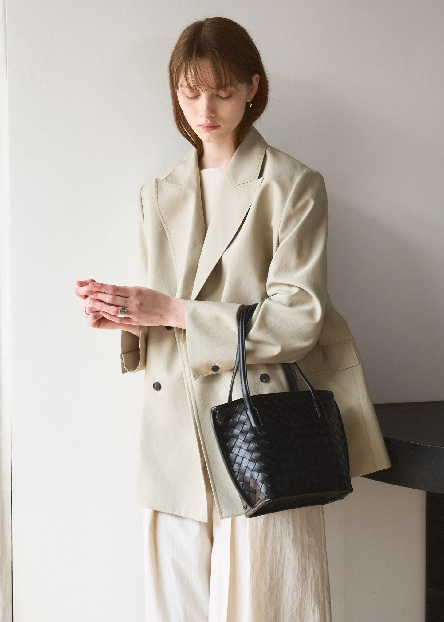 Celina Weave Tote Black