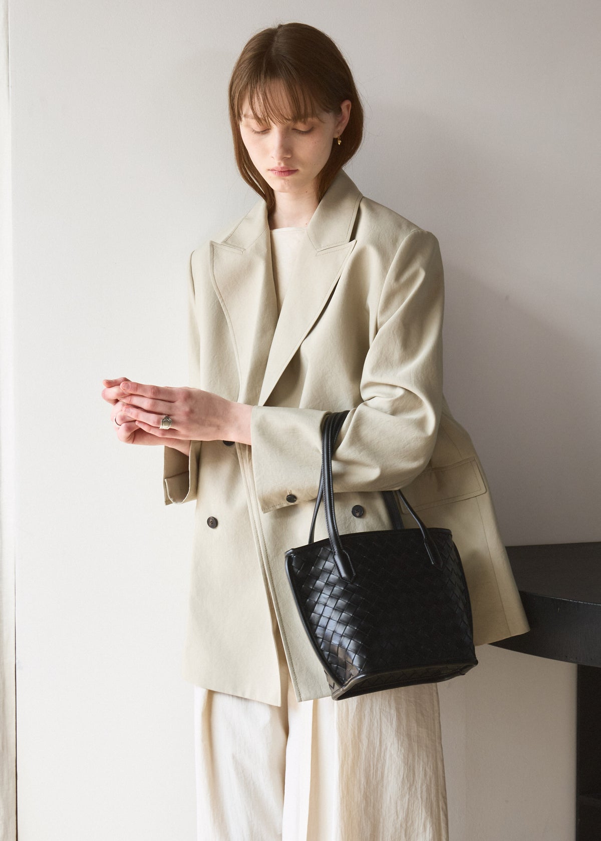 Celina Weave Tote Black