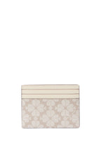 Signature Spade Flower Small Slim Card Holder Dark Mushroom Multi