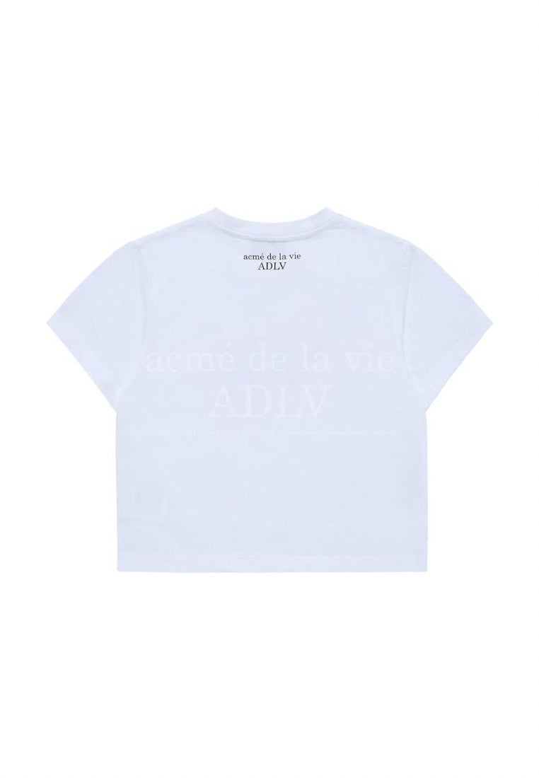 The Powerpuff Girls x Acmedelavie Gradient Curlylogo Crop T-Shirts White