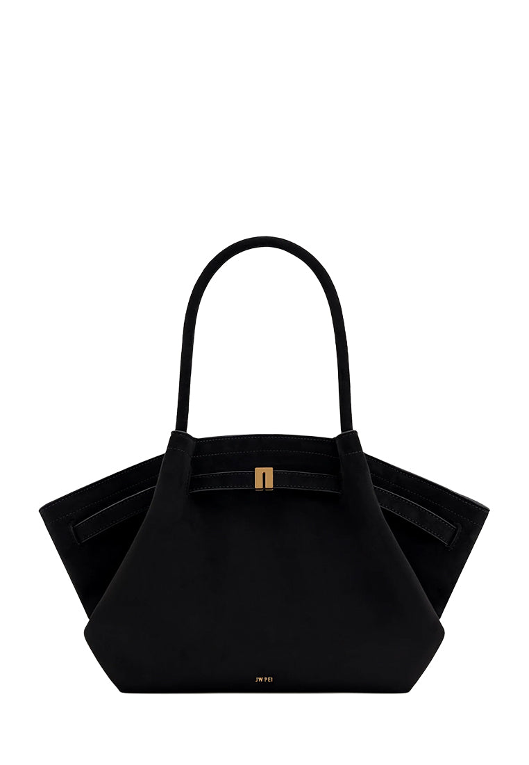 Hana Medium Faux Suede Tote Bag - Black