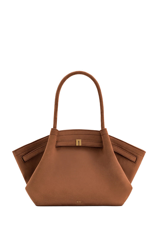 Hana Medium Faux Suede Tote Bag - Brown