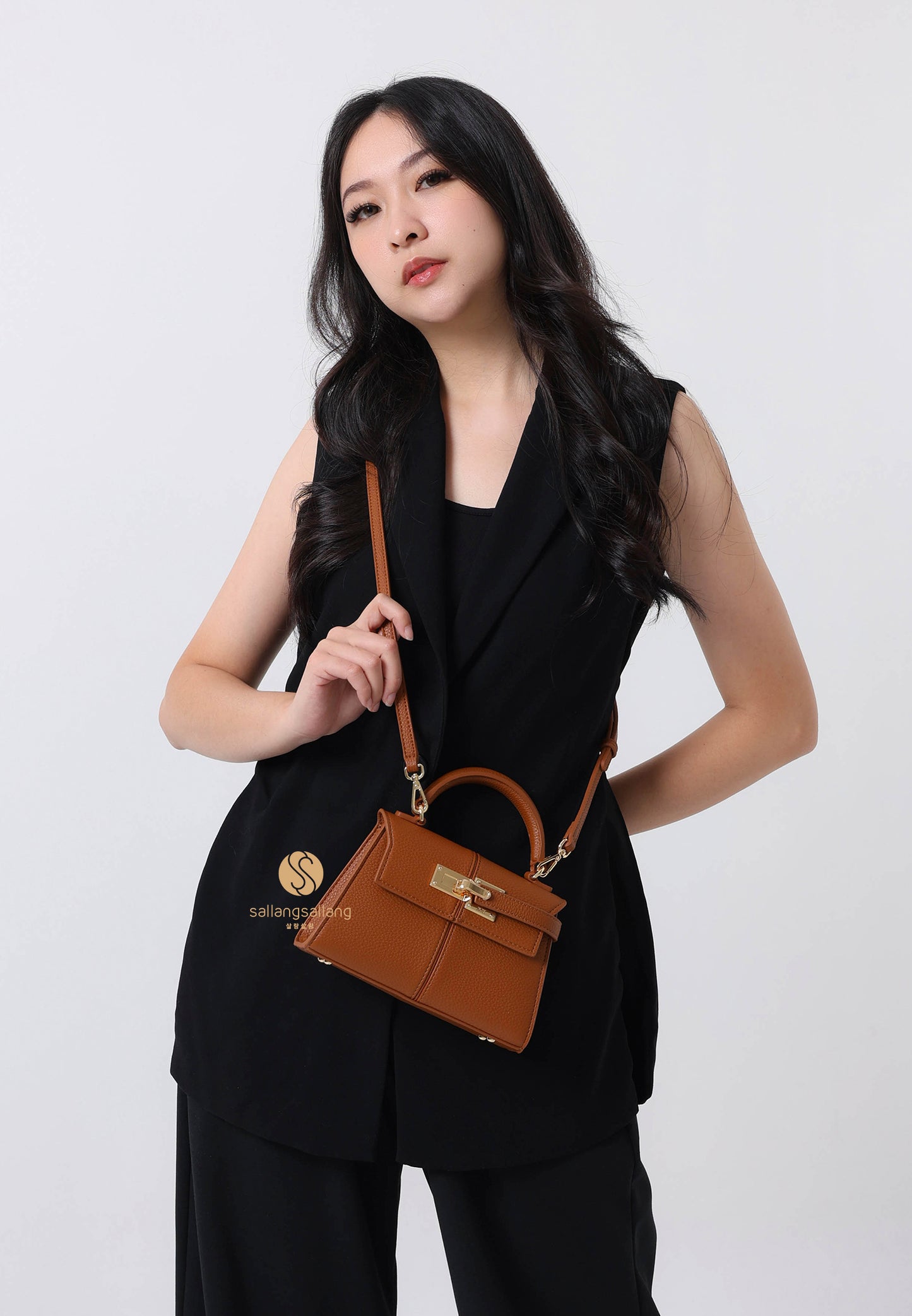 Elise Top Handle Bag - Brown