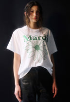 T-Shirt FlowerMardi Glitter White Green