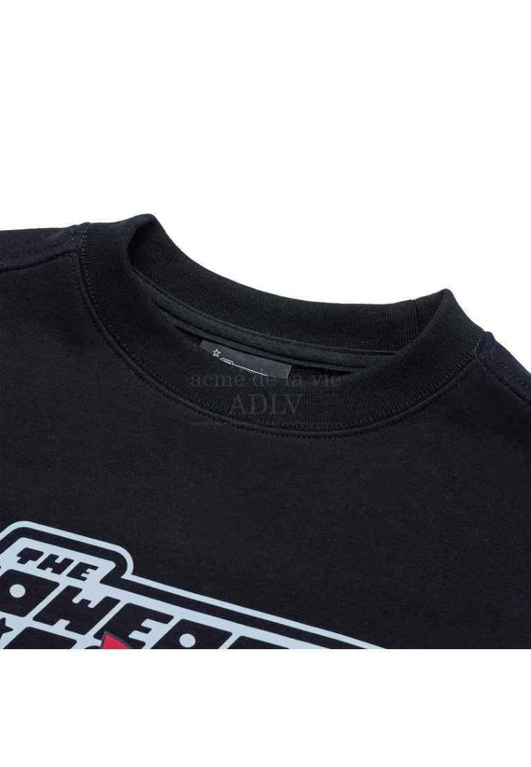 The Powerpuff Girls x Acmedelavie Logo Crop Sweatshirt Black