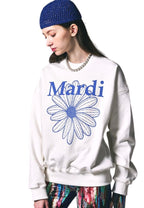 Sweatshirt Flower Mardi White Vivid Blue
