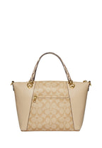 Kacey Satchel In Colorblock Signature Canvas Light Khaki Ivory Multi