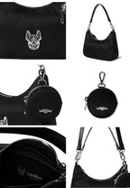 Jacquard Monogram Hobo Bag Black