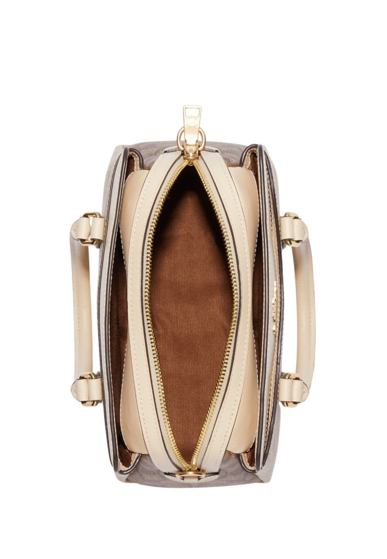 Mini Darcie Carryall In Blocked Signature Canvas Light Khaki Multi