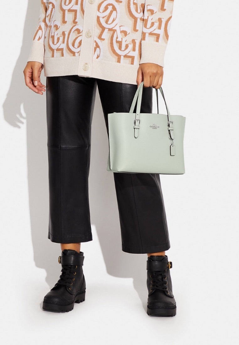 Mollie Tote 25 With Signature Canvas Interior Light Sage Khaki