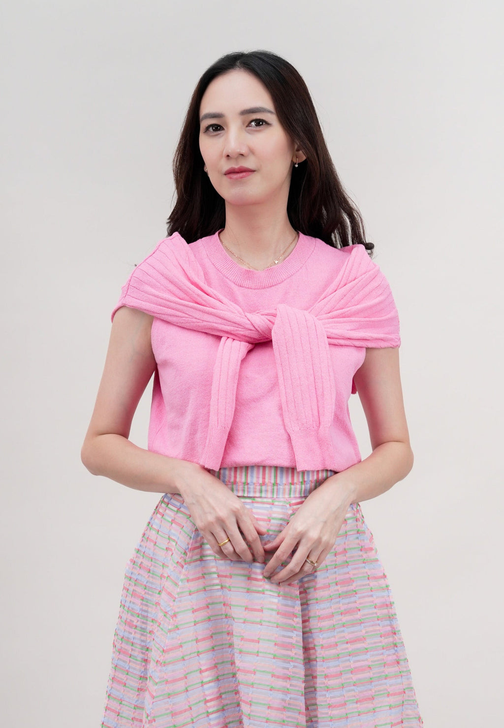 2 Way Cape Layered Knit