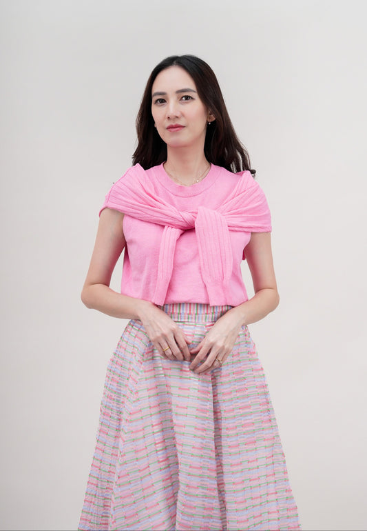2 Way Cape Layered Knit