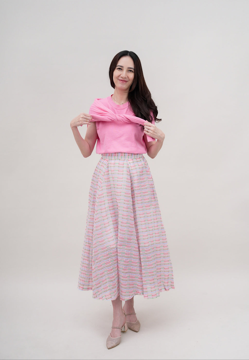 2 Way Cape Layered Knit