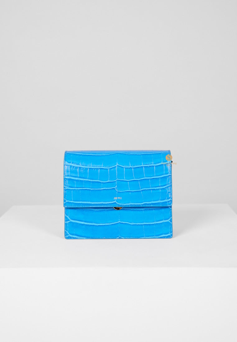 [DEFECT SALE 362] MINI FLAP BAG LAKE BLUE CROC
