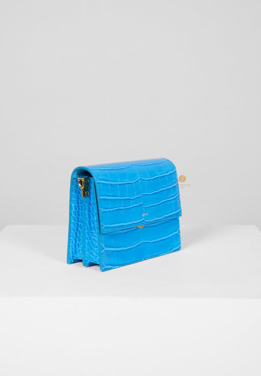 [DEFECT SALE 361] MINI FLAP BAG LAKE BLUE CROC