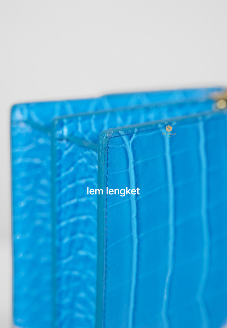 [DEFECT SALE 361] MINI FLAP BAG LAKE BLUE CROC