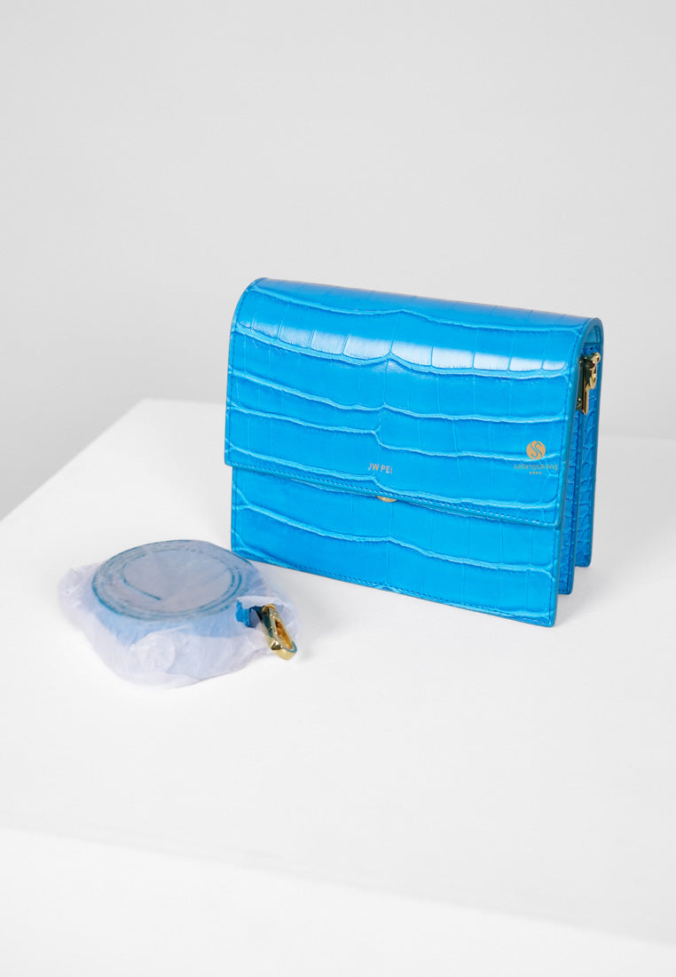 [DEFECT SALE 361] MINI FLAP BAG LAKE BLUE CROC
