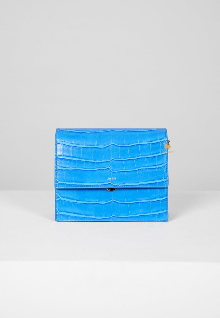 [DEFECT SALE 364] MINI FLAP BAG LAKE BLUE CROC