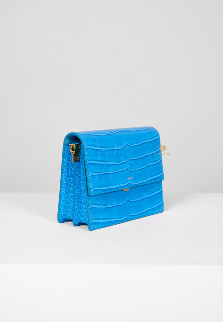 [DEFECT SALE 363] MINI FLAP BAG LAKE BLUE CROC