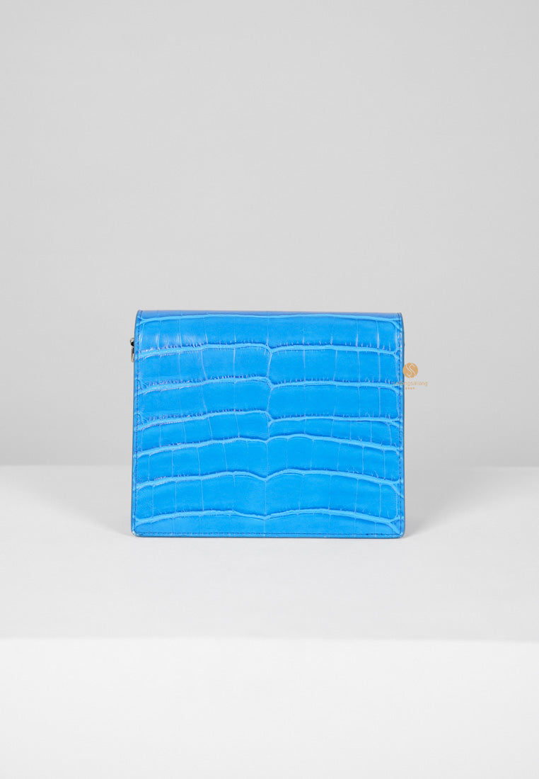 [DEFECT SALE 363] MINI FLAP BAG LAKE BLUE CROC