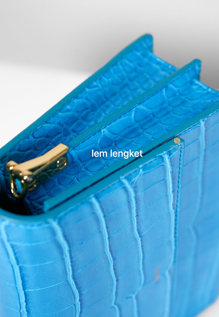 [DEFECT SALE 362] MINI FLAP BAG LAKE BLUE CROC