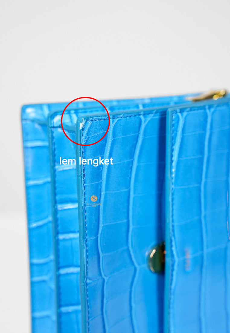 [DEFECT SALE 363] MINI FLAP BAG LAKE BLUE CROC