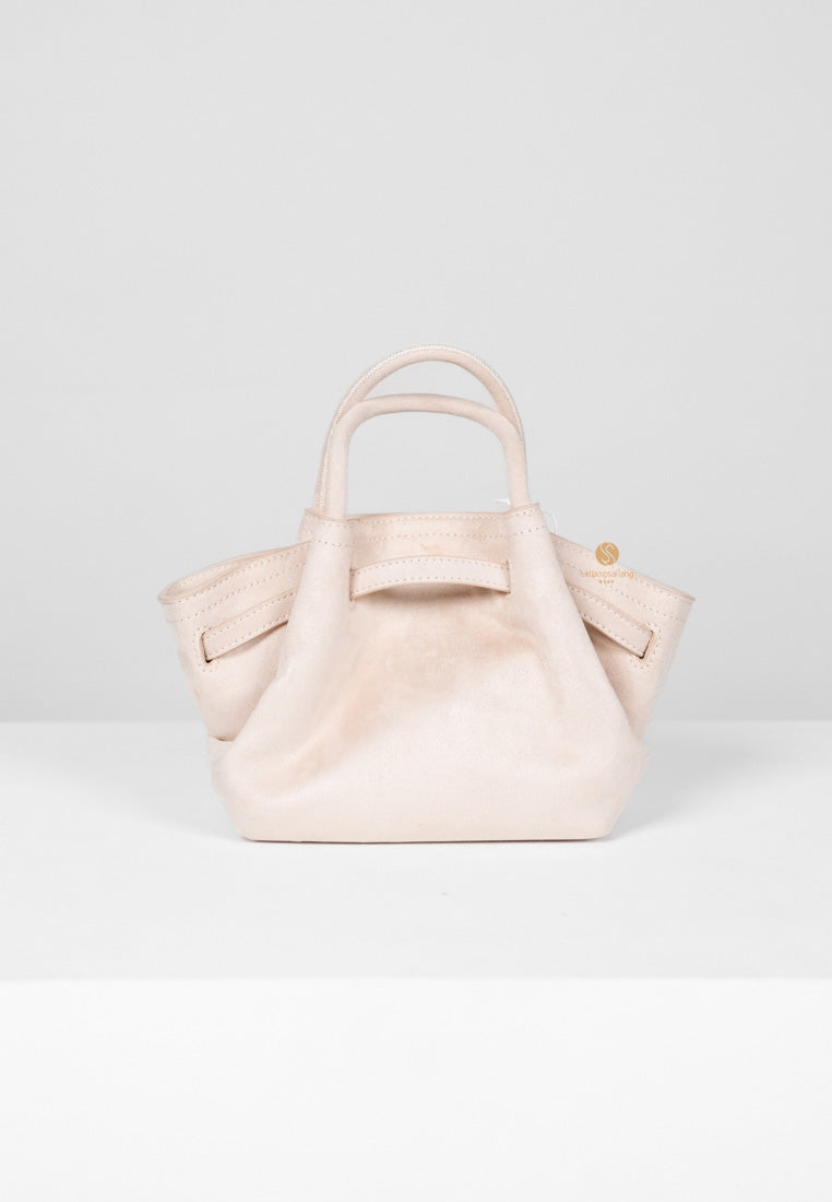 [DEFECT SALE 365] Hana Mini Faux Suede Tote Bag - Off White