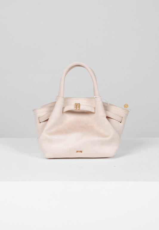 [DEFECT SALE 366] Hana Mini Faux Suede Tote Bag - Off White