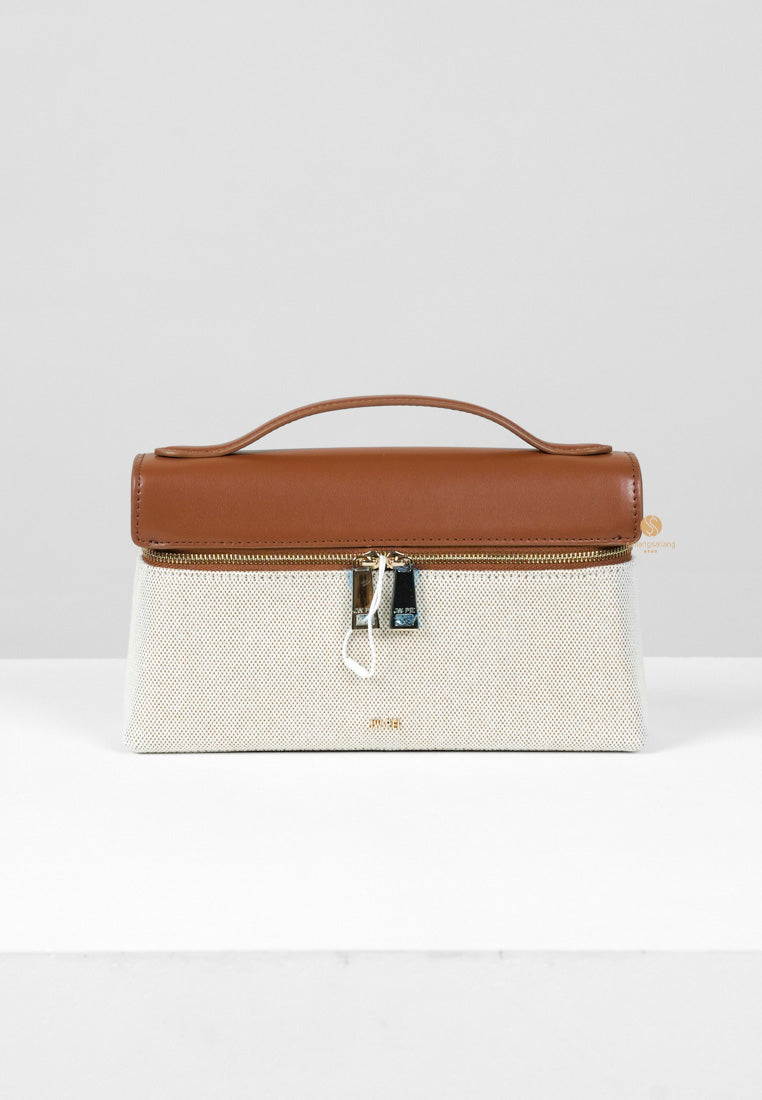 [DEFECT SALE 392] Thea Top Handle Bag - BROWN CANVAS