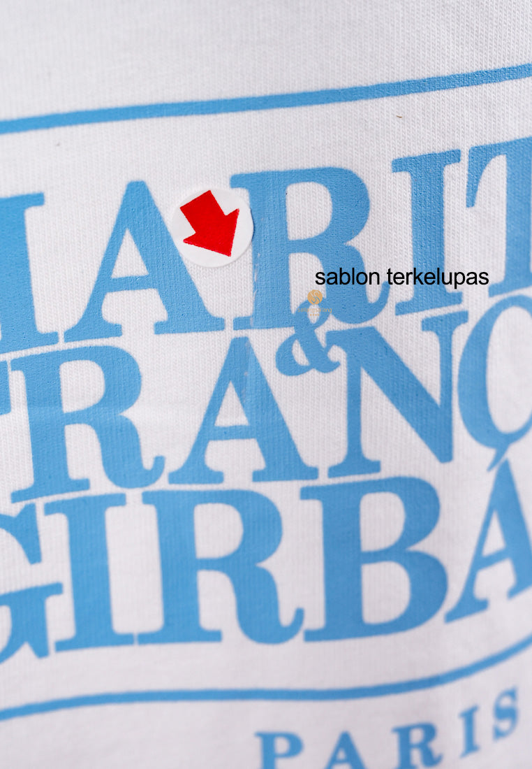 [DEFECT SALE 426] W Classic Logo Tee White/Sky Blue size M