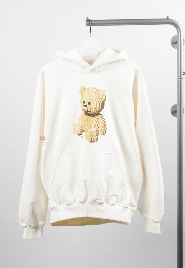 [DEFECT SALE 427] Block Bear Hoodie Cream size 1