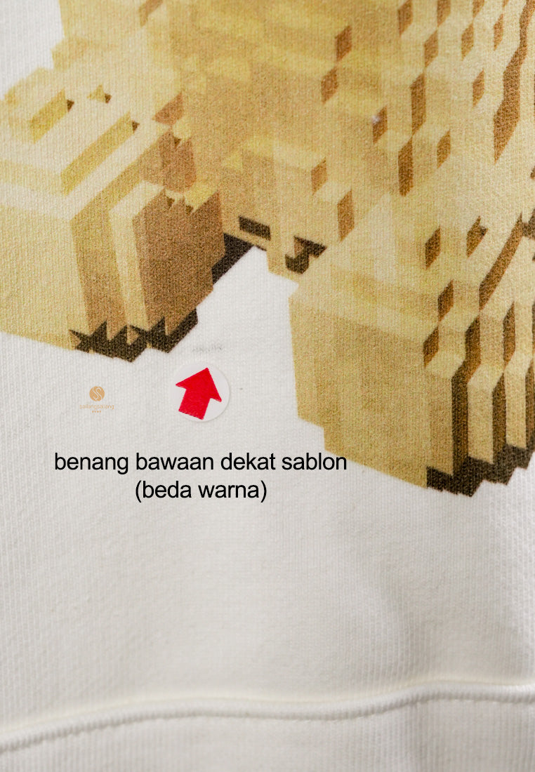 [DEFECT SALE 427] Block Bear Hoodie Cream size 1