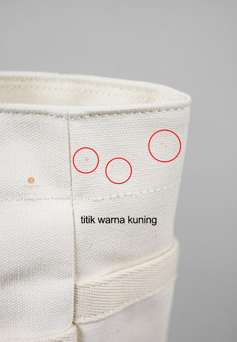 [DEFECT SALE 428] Logo Zip Closure Tote Bag Ivory