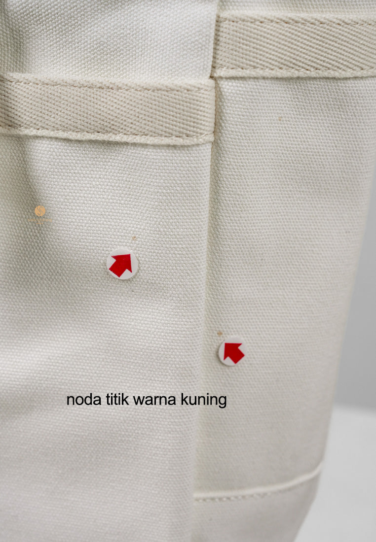 [DEFECT SALE 428] Logo Zip Closure Tote Bag Ivory