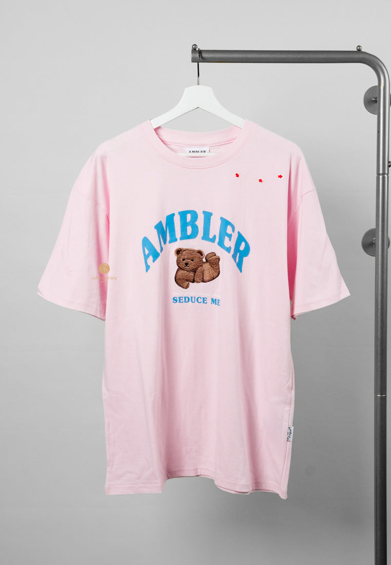 [DEFECT SALE 433] T-Shirt Sliding Bear Pink size L