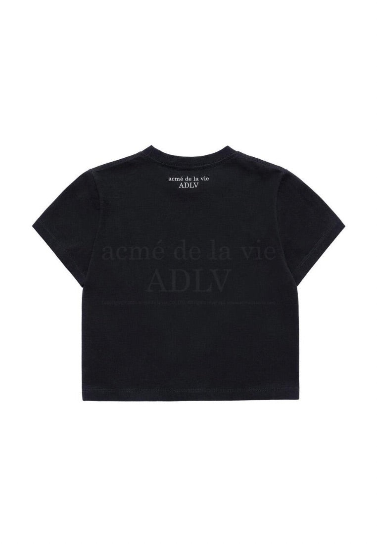 The Powerpuff Girls x Acmedelavie Gradient Curlylogo Crop T-Shirts Black