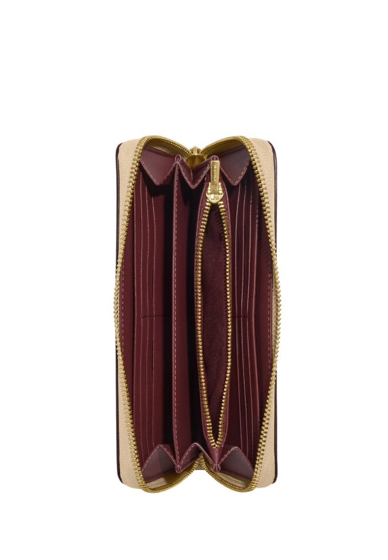 Long Zip Around Wallet In Signature Canvas Powder Pink