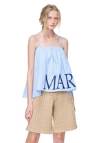 Volume Top Stripe Scrunch Strap Sky Navy