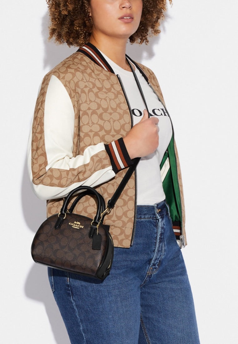 Sydney Satchel In Signature Canvas Brown Black