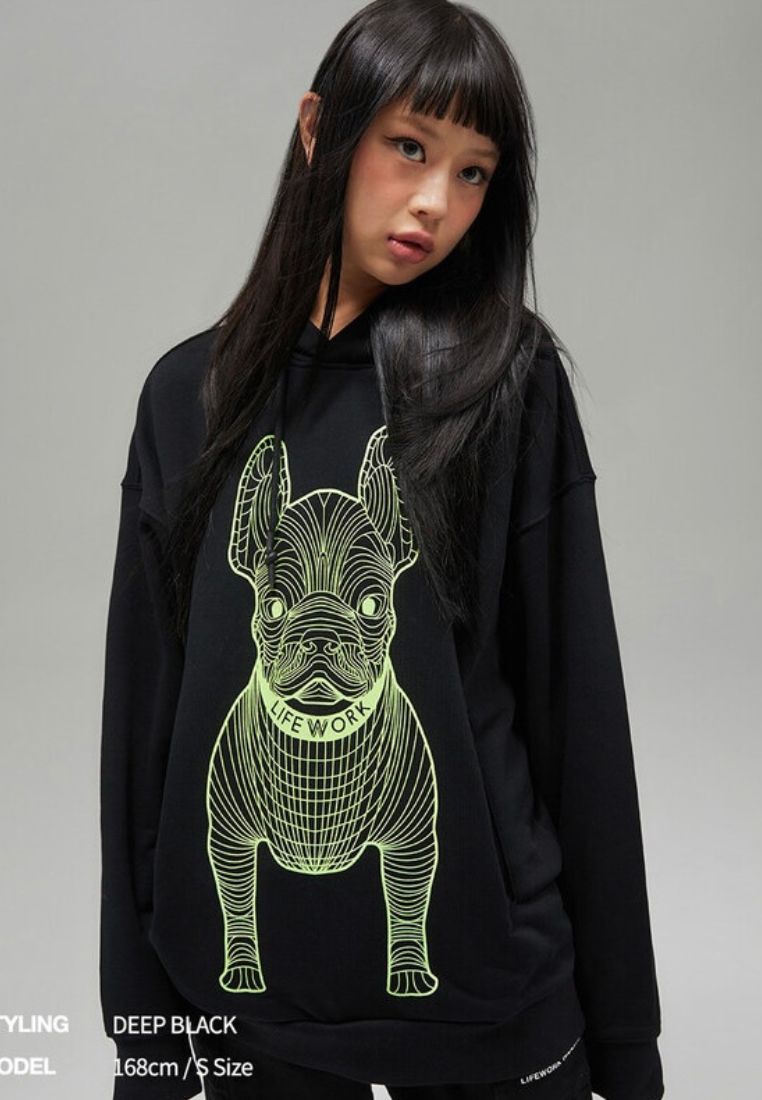 Radog Big Logo Hoodie Deep Black