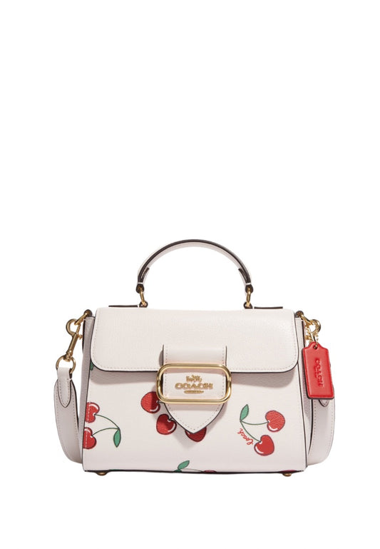 Morgan Top Handle Satchel With Heart Cherry Print Chalk Multi