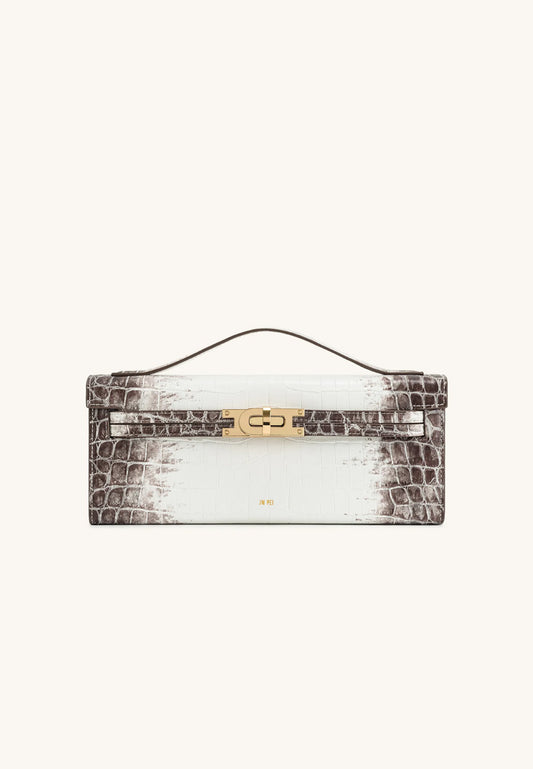 [DEFECT SALE 358] Bria Structured Top Handle Bag - White Croc