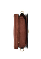 Morgan Shoulder Bag In Colorblock Signature Canvas With Rivets Brown Black
