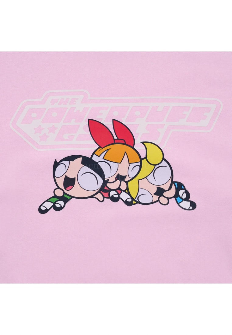 The Powerpuff Girls x Acmedelavie Logo Crop Sweatshirt Light Pink